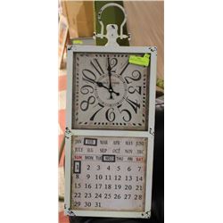 WHITE CLOCK CALENDAR 23X12
