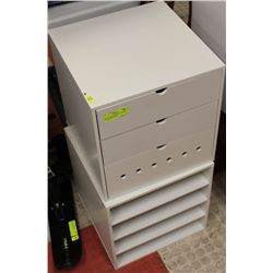 SET OF 2 OFFICE /CRAFT STACKING ORGANIZERS WHITE