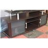 Image 1 : BROWN 3-TIER TV STAND W/2 CABINETS