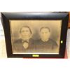 Image 1 : VINTAGE OLD COUPLE PHOTO FRAMED 24"X21"