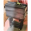Image 1 : BLACK STAND W/3 WOOD FOLDOUT TRAYS