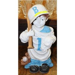 LITTLE BOY BASEBALL PLAYER STATUE