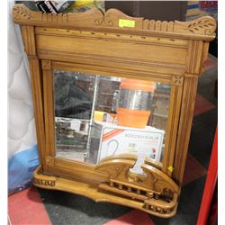 VINTAGE WOOD CARVED DRESSER MIRROR