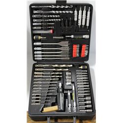 HARD CASE W/ DRILL BITS, CHISELS, SCREWDRIVER BITS