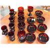 Image 1 : BOX OF RED COLLECTORS GLASS FROM AVON