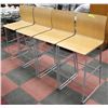 Image 1 : LOT OF 4 MOULDED BIRCH PLY BAR STOOLS