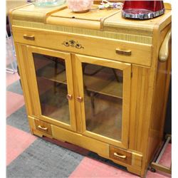 ANTIQUE WOOD INLAY KITCHEN NOOK 42"X16"X44"H