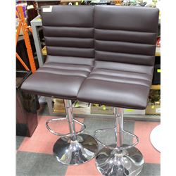 LOT OF 2 BROWN BAR CHAIRS