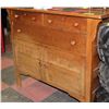 Image 1 : OAK SIDEBOARD WITH MIRROR 21" X 46" X 52"H