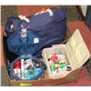 Image 1 : LARGE BOX W/2 SEWING BOXES FULL OF