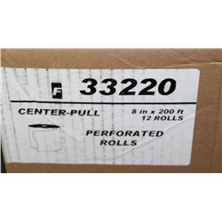 CASE OF 12 8" PERFORATED PAPER TOWEL ROLLS X3