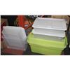 Image 1 : LOT OF 5 ASSORTED PLASTIC TOTES