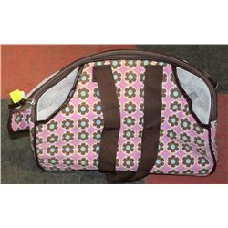 PINK AND BROWN PET PURSE/CARRIER