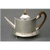 Image 1 : A George III silver teapot of oval cylindrical form, having carved bone acorn finial to cover, mo...
