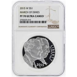 2015-W $1 March of Dimes Commemorative Silver Coin NGC PF70 Ultra Cameo