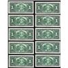 Image 2 : (10) Consecutive 1937 $1 Bank of Canada Notes AU/CU