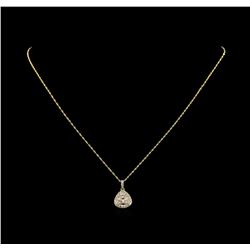 14KT Yellow Gold 0.87ctw Diamond Pendant with Chain