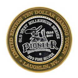 .999 Silver Pioneer Hotel and Gambling Hall $10 Casino Limited Edition Gaming To