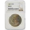 Image 1 : 1883-O $1 Morgan Silver Dollar Coin NGC MS63 Nice Toning