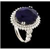Image 4 : 14KT White Gold 12.62ct Sapphire and Diamond Ring