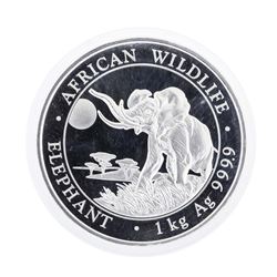 2016 African Wildlife Elephant 2 Shillings 1Kg Silver Coin