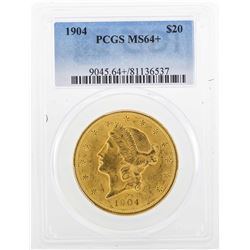 1904-S $20 Liberty Head Double Eagle Gold Coin NGC MS64+