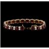 Image 3 : 14KT Rose Gold 35.18ctw Ruby and Diamond Bracelet