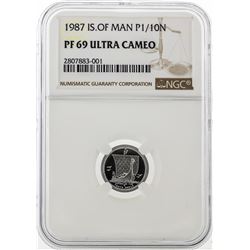 1987 Isle of Man 1/10 Ounce Platinum Coin NGC PF 69 Ultra Cameo