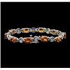 Image 2 : 14KT White Gold 15.50ctw Mandarin Spessartites and Diamond Bracelet