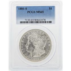 1881-S $1 Morgan Silver Dollar Coin PCGS MS65