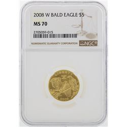 2008 W Bald Eagle $5 Gold Coin NGC MS70