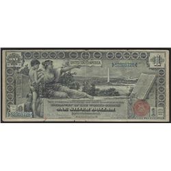1896 $1 Silver Certificate Educational Note Pinholes & Splits