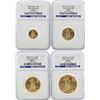 Image 1 : Set of $5/$10/$25/$50 2009 American Gold Eagle Coins NGC MS70