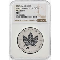 2016 Canada $5 Maple Leaf Silver Coin NGC PF70