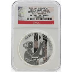 2011-W 9/11 10th Anniversary Silver Medal NGC PF70 Ultra Cameo Early Release