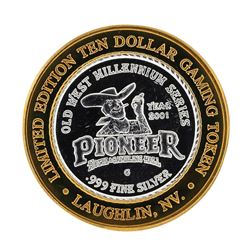 .999 Silver Pioneer Hotel and Gambling Hall $10 Casino Limited Edition Gaming To