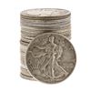 Image 1 : (20) Assorted 1916-1946 Circulated Silver Walking Liberty Half Dollar Coins