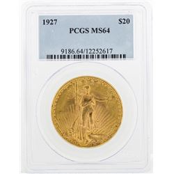 1927 $20 St. Gaudens Double Eagle Gold Coin PCGS MS64