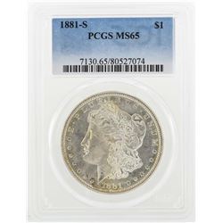 1881-S $1 Morgan Silver Dollar Coin PCGS MS65
