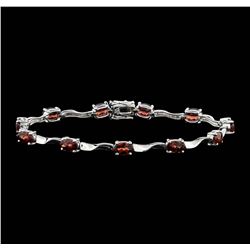 14KT White Gold 5.00ctw Garnet Bracelet