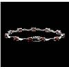 Image 3 : 14KT White Gold 5.00ctw Garnet Bracelet
