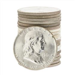 Roll of (20) 1962D Brilliant Uncirculated Franklin Half Dollar Coins