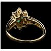 Image 3 : 14KT Yellow Gold 0.30ctw Emerald and Diamond Ring