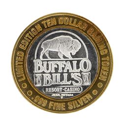 .999 Silver Buffalo Bills Resort & Casino $10 Gaming Token Limited Edition