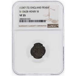 1247-72 England Penny S-1362B Henry III Coin NGC VF35