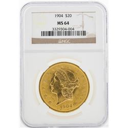 1904 $20 Liberty Head Double Eagle Gold Coin NGC MS64