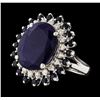 Image 1 : 14KT White Gold 12.83ctw Sapphire and Diamond Ring