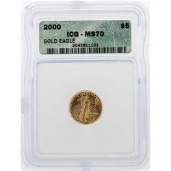 2000 $5 American Gold Eagle Coin ICG MS70