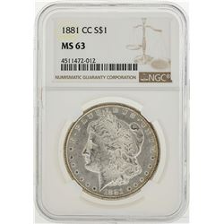 1881-CC $1 Morgan Silver Dollar Coin NGC MS63