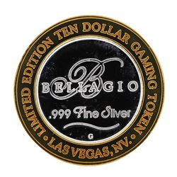 .999 Silver Bellagio Las Vegas Nevada $10 Casino Limited Edition Gaming Token
